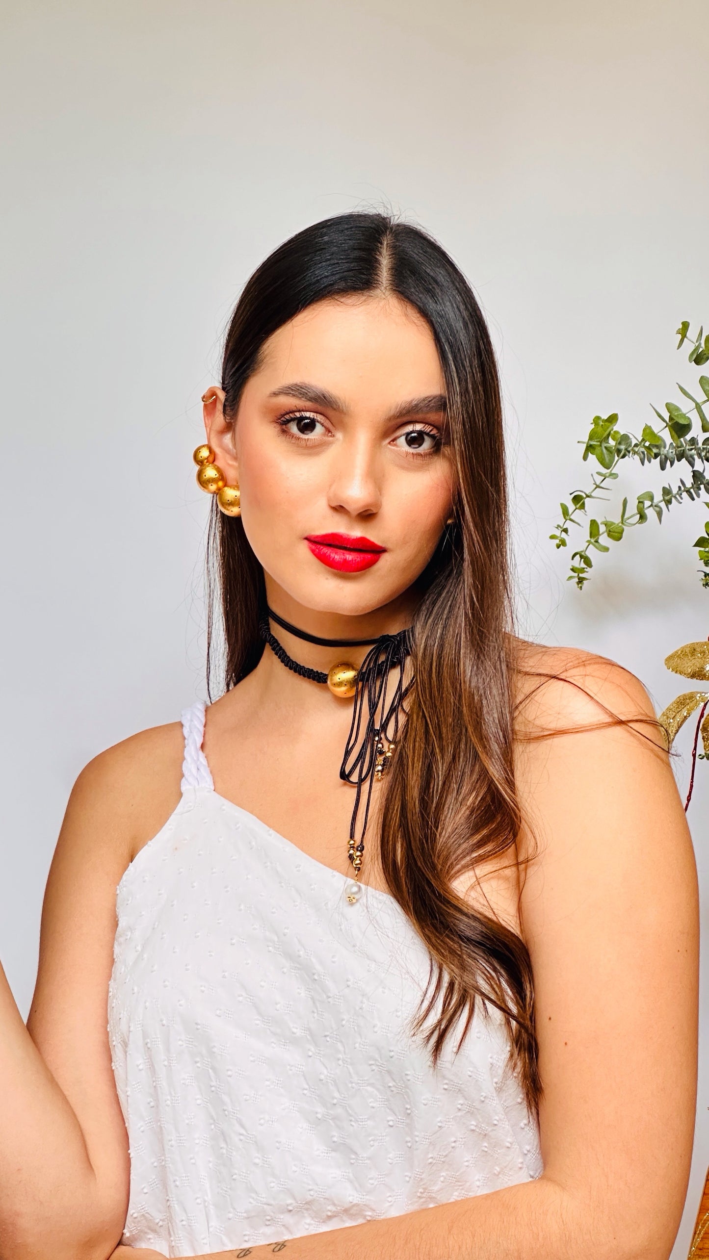 Choker TEJIDO BOLÓN LIMONERO BRO