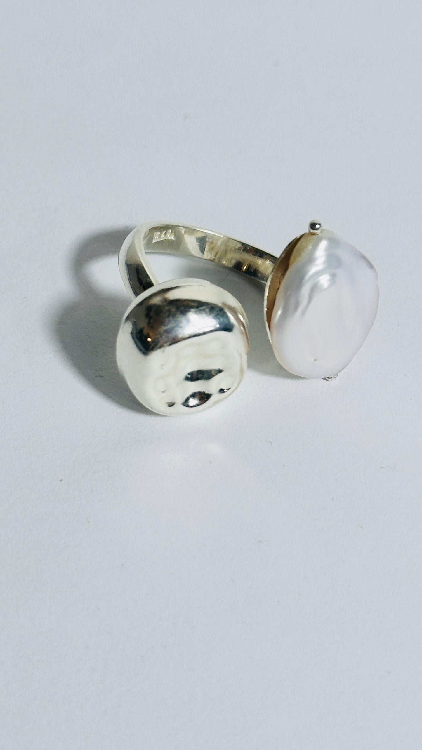 Anillo ALMENDRA PERLA PLATA