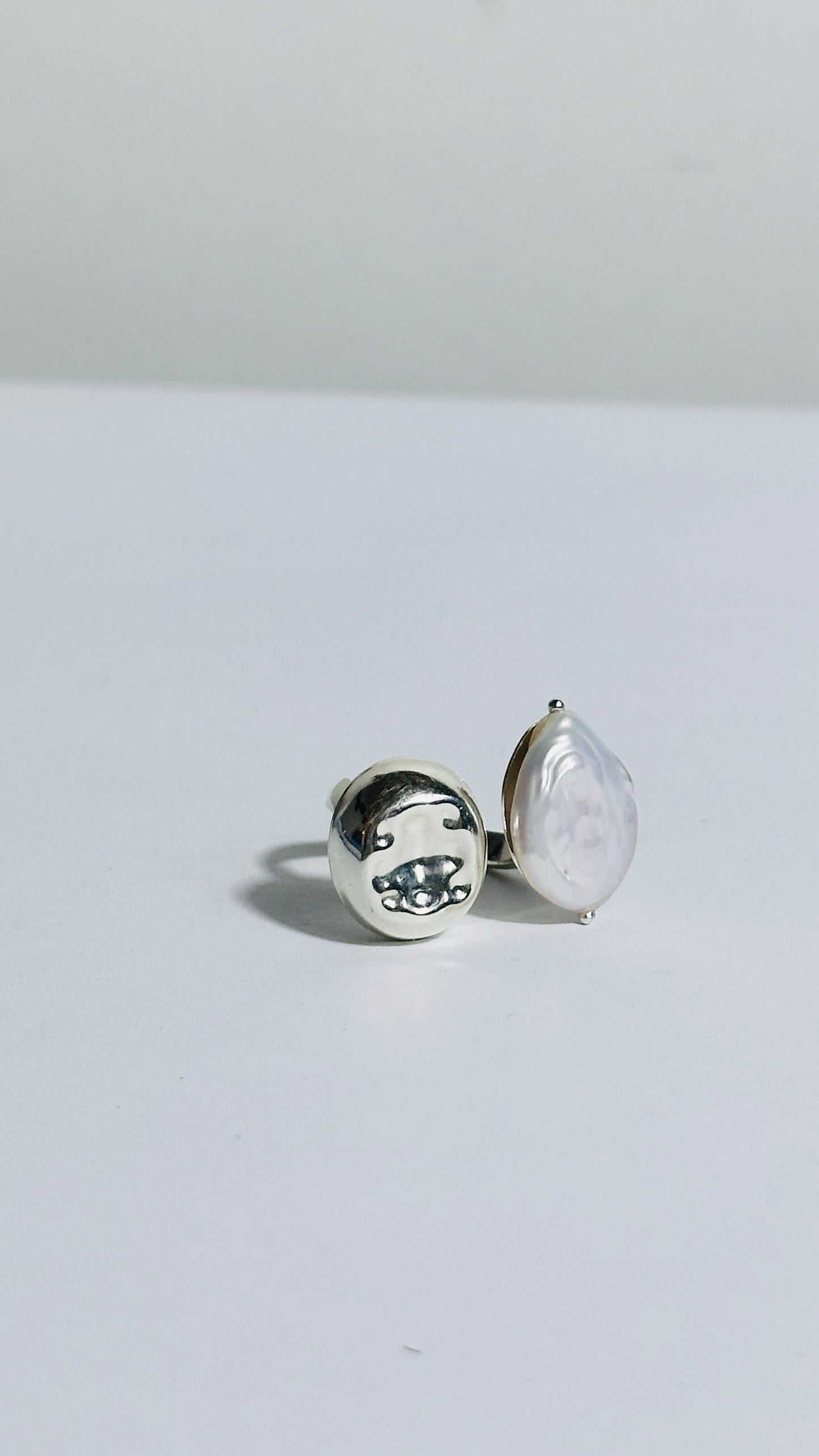 Anillo ALMENDRA PERLA PLATA