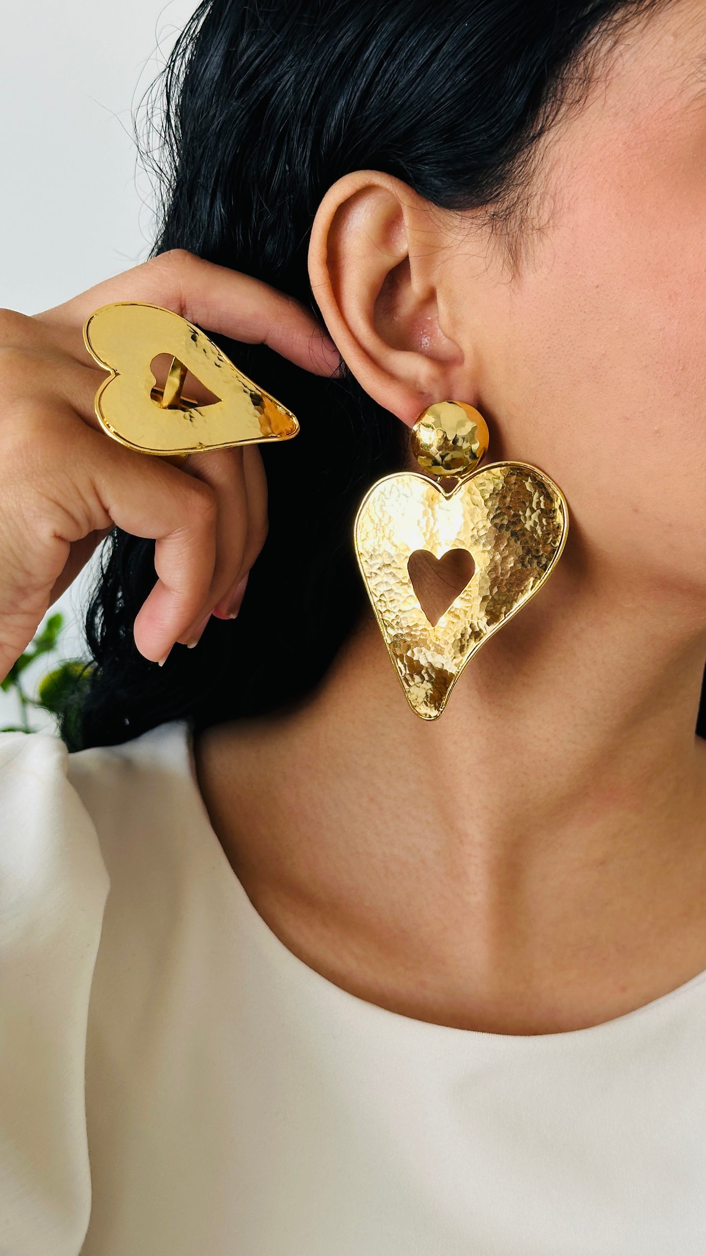 Aretes CORAZÓN DE MELÓN BRONCE