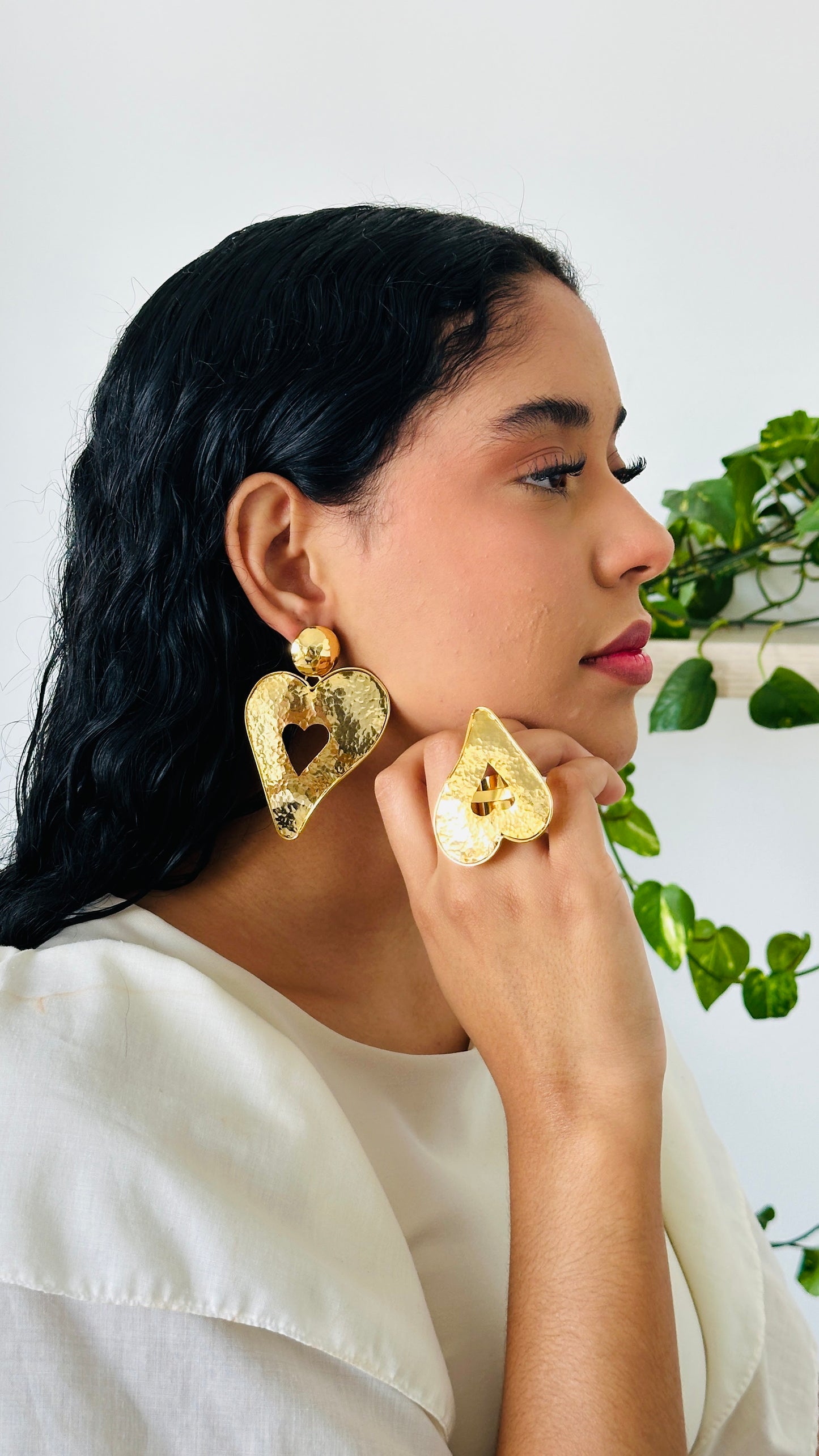 Aretes CORAZÓN DE MELÓN BRONCE