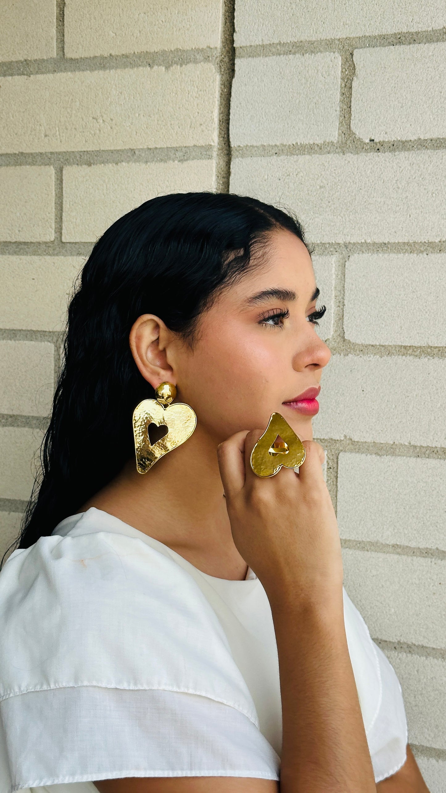 Aretes CORAZÓN DE MELÓN BRONCE