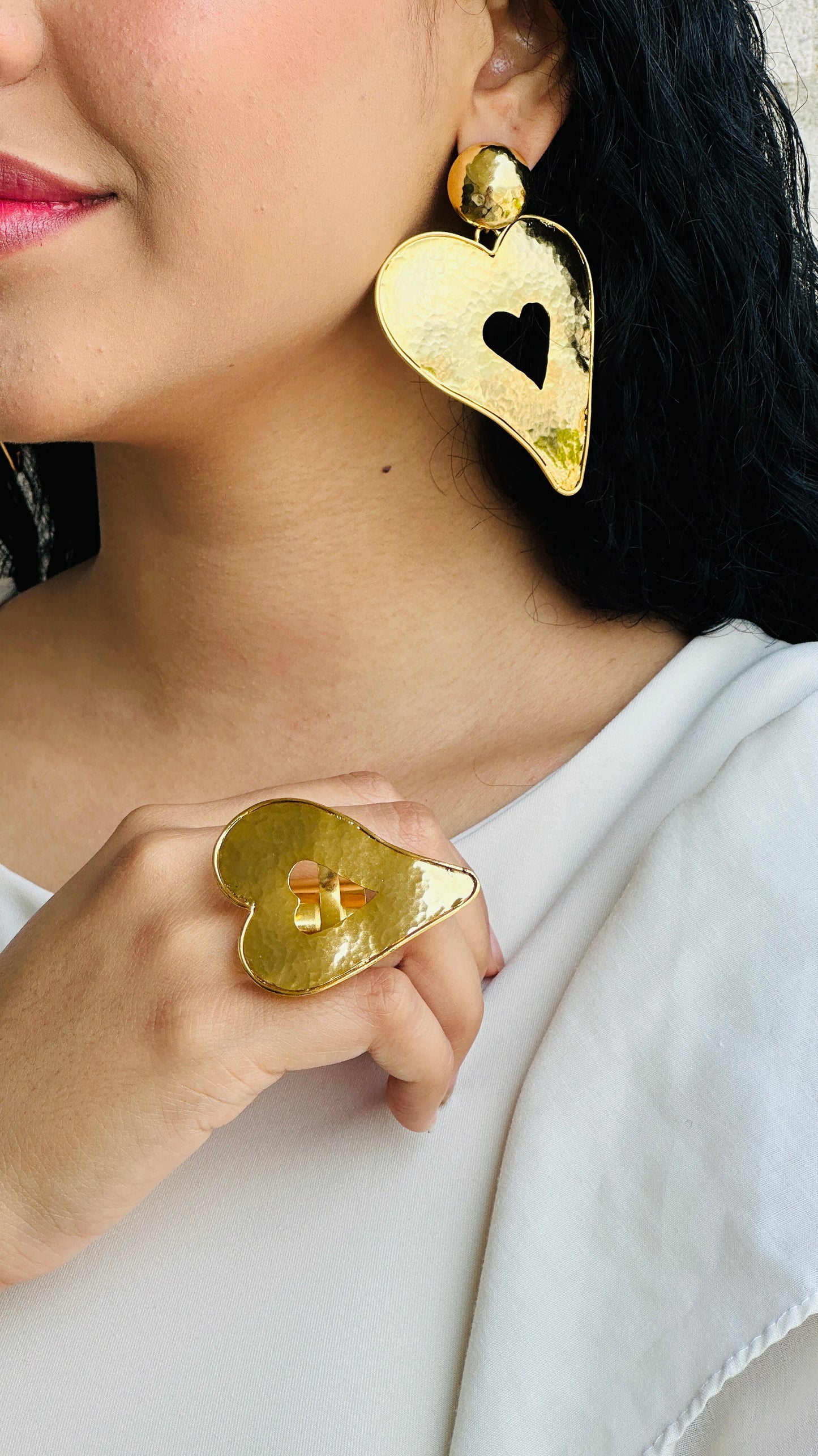Aretes CORAZÓN DE MELÓN BRONCE