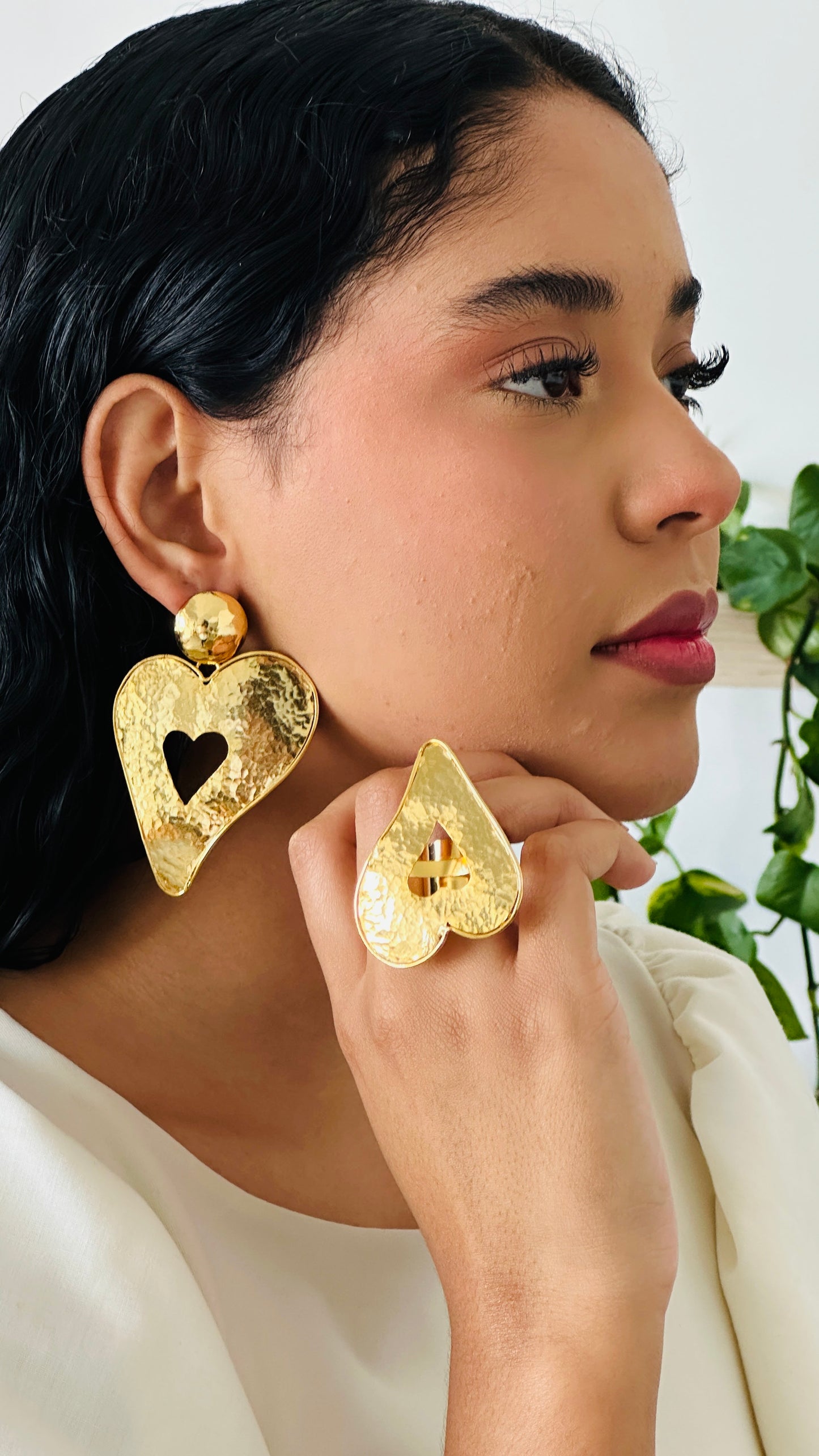Aretes CORAZÓN DE MELÓN BRONCE