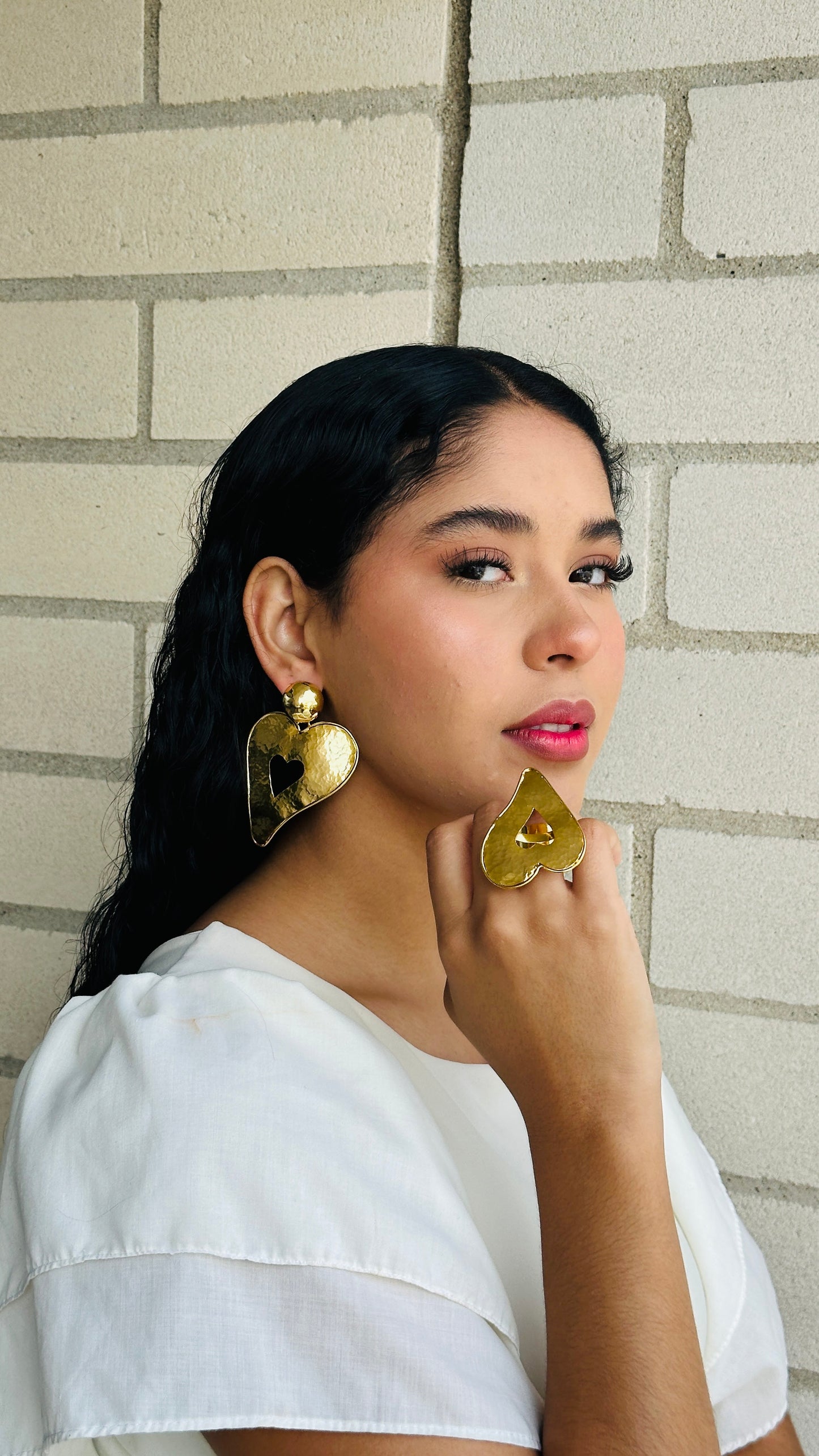 Aretes CORAZÓN DE MELÓN BRONCE