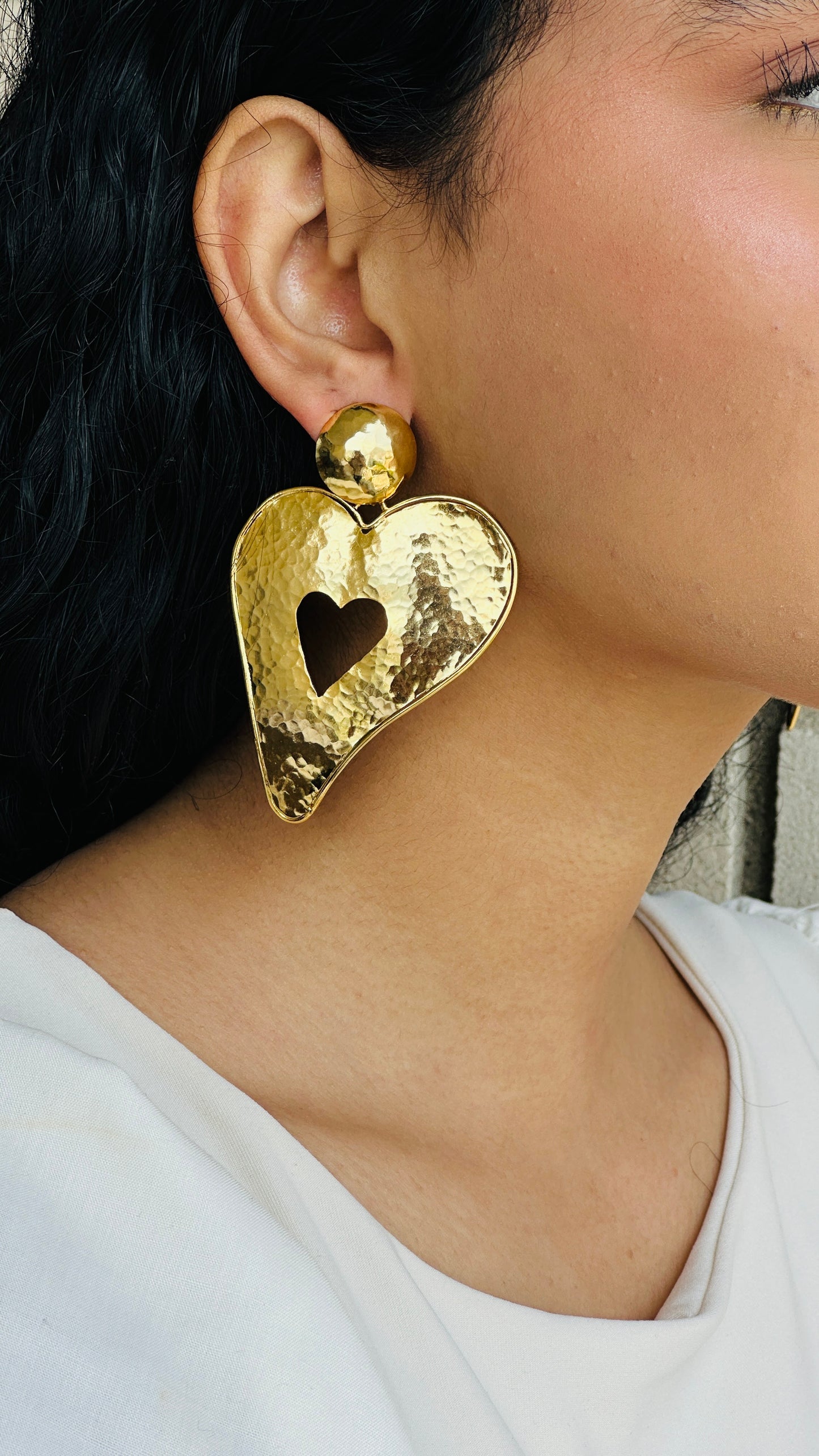 Aretes CORAZÓN DE MELÓN BRONCE